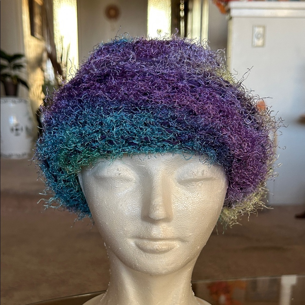 Colorful Fuzzy Knit Hat